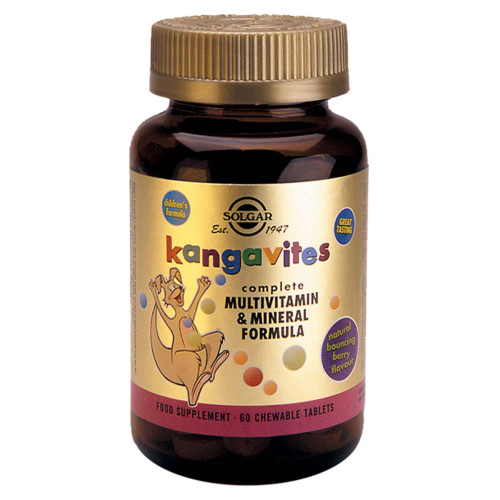 Solgar Kangavites Мултивитамини за деца с вкус на горски плодове х60 дъвчащи таблетки