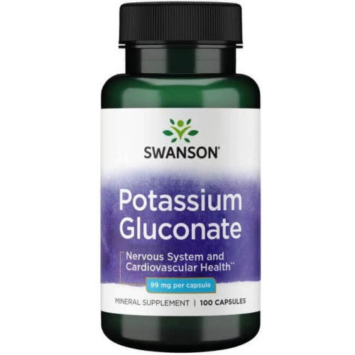 Swanson Potassium Gluconate Калиев глюконат 99 мг х 100 капсули