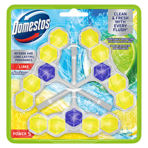 Domestos WC Power 5 Lime Тоалетно блокче 3 х 50 г