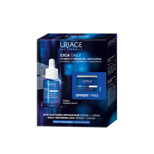 Uriage Bariederm Cica Daily Мултифункционален серум с пребиотик 30 мл + Uriage Bariederm Cica Daily Възстановяващ крем концентрат 15 мл Комплект
