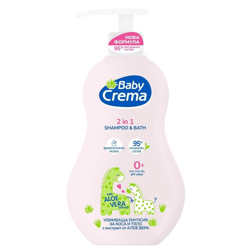 Baby Crema Измиващ гел 2 в 1 с алое вера 0М+ 400 мл