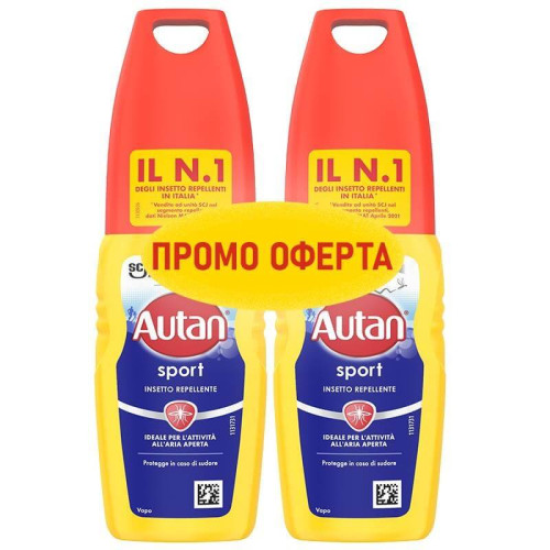 Autan Sport Locion Репелент лосион срещу насекоми 100 мл 2 бр Комплект