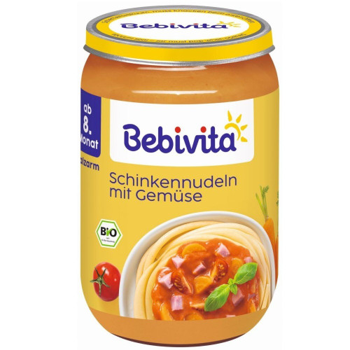 Bebivita пюре паста с шунка и зеленчуци 8М+ 220 гр