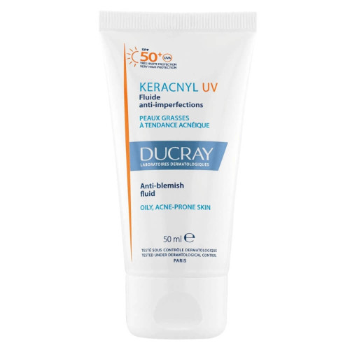 Ducray Keracnyl Слънцезащитен флуид срещу несъвършенства SPF50+ 50 мл