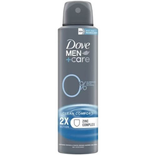 Dove Men+Care Advanced Clean Comfort 0% Дезодорант спрей против изпотяване за мъже 150 мл