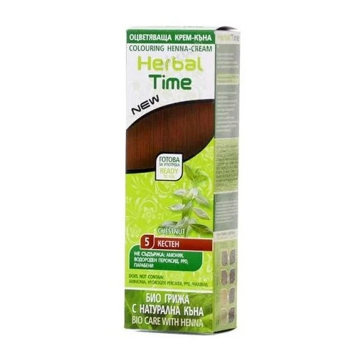 Herbal Time Оцветяваща крем-къна за коса Цвят 05 Кестен 75 мл 