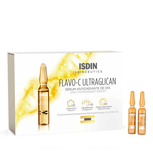 ISDIN Isdinceutics Flavo-C Ultraglican Дневен антиоксидантен серум за лице 10 ампули x 2 мл