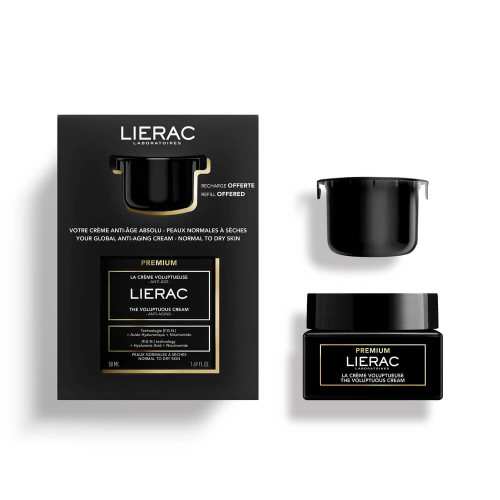 Lierac Premium The Voluptous Крем за чувствителна и нормална към суха кожа 50 мл + Lierac Premium The Voluptous Крем за чувствителна и нормална към суха кожа 50 мл Пълнител Комплект