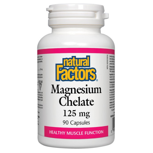 Natural Factors Magnesium Chelate За поддържане на мускулната функция 125 мг х90 капсули
