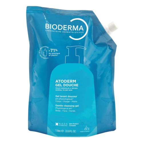 Bioderma Atoderm Recharge Душ гел за лице и тяло 1 л Екопълнител