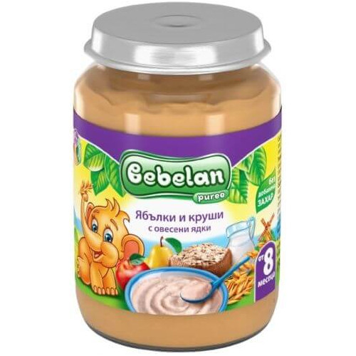 Bebelan Ябълки и круши с овесени ядки 8М+ 190 г