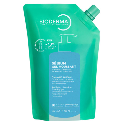 Bioderma Sebium Измиващ гел за комбинирана и мазна кожа 400 мл Пълнител