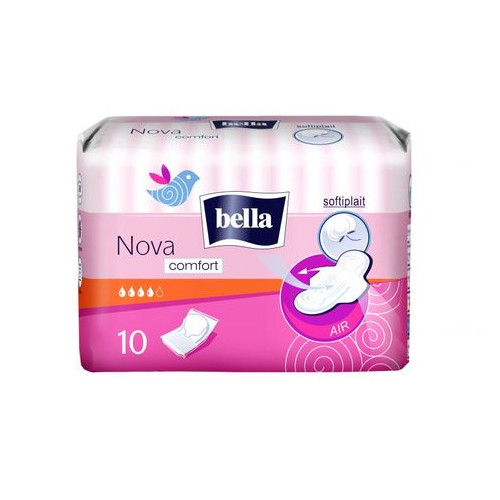 Bella Nova Comfort Дамски памучни превръзки с крилца x10 бр