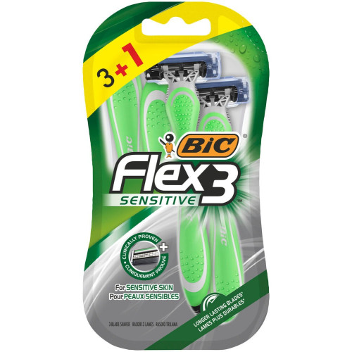 Bic Flex 3 Snesitive Самобръсначка за многократна употреба за мъже с чувствителна кожа х 3+1 бр