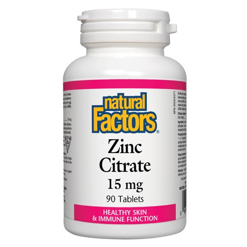 Natural Factors Zinc Citrate Цинк (цитрат) за имунитет и здрава кожа 15 мг 90 таблетки