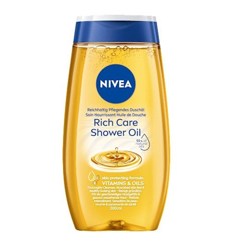 Nivea Natural Caring Подхранващо душ-олио за суха кожа 200 мл
