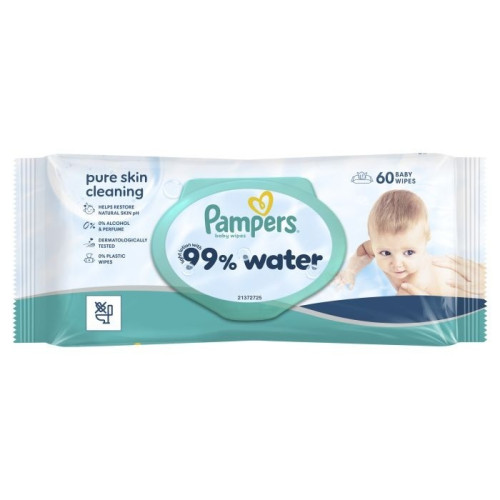 Pampers Aqua water мокри кърпи х 60 бр