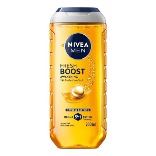 Nivea Men Active Energy Ревитализиращ душ-гел за мъже за тяло, лице и коса 250 мл