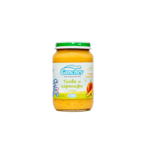 Ganchev Пюре тиква и картофи 4М+ 190 гр