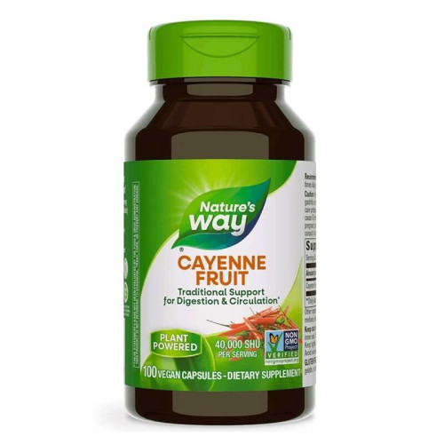 Nature's Way Cayenne Fruit Лют червен пипер 450 мг х 100 капсули