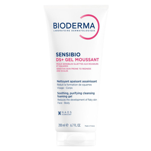 Bioderma Sensibio DS+ Измивен гел за чувствителна кожа със зачервявания и сквами 200 мл