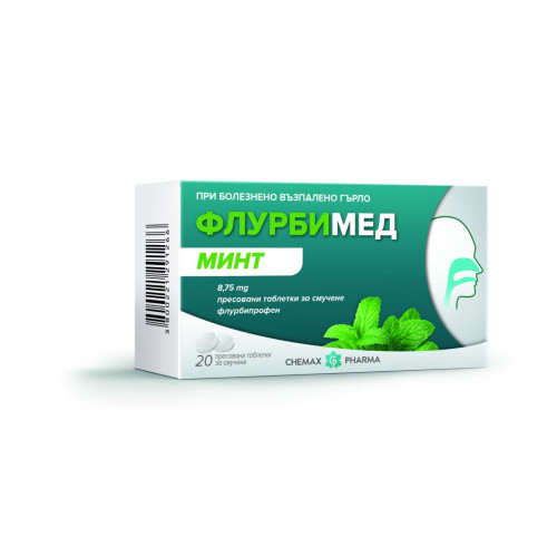 Флурбимед минт 8.75 мг х 20 таблетки за смучене Chemax Pharma
