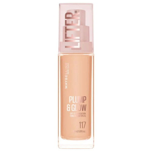 Maybelline Lifter Plump & Glow Фон дьо тен за естествен и сияен завършек, цвят 117