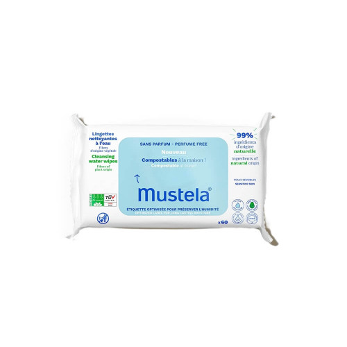 Mustela Мокри кърпи с 99% вода без парфюм х 60 броя