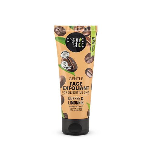 Organic Shop Gentle Face Exfoliant Coffee & Limonnik Ексфолиант за лице Кафе и лимонник 75 мл