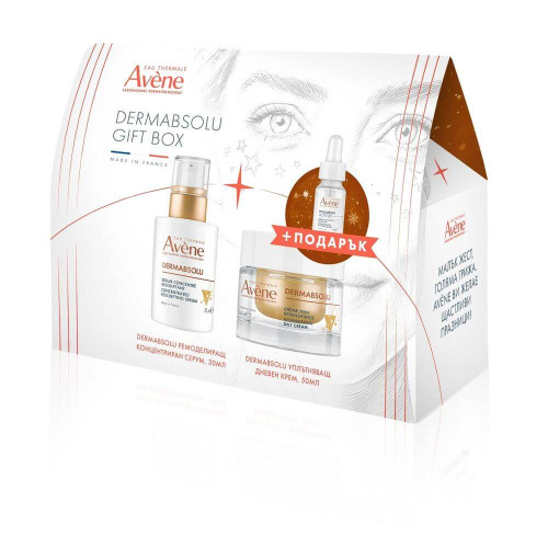BOX Avene DermAbsolu Уплътняващ дневен крем 50 мл + Avene DermAbsolu Интензивен ремоделиращ концентриран серум 30 мл + Avene Hyaluron Activ B3 Серум 10 мл Комплект