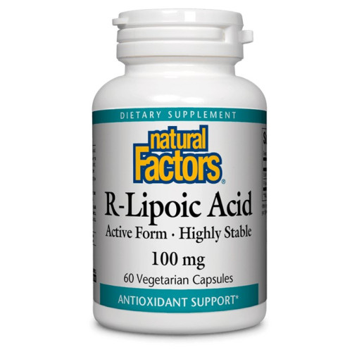 Natural Factors R-Alpha Lipoic Acid Алфа липоева киселина антиоксидантна защита при диабет 100 мг х 60 капсули