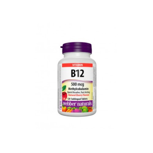 Webber Naturals Vitamin B12 500 мг 120 сублингвални таблетки