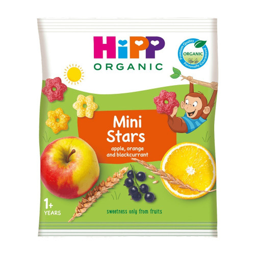 Hipp Био зърнен снакс мини звездички 12М+ 30 г