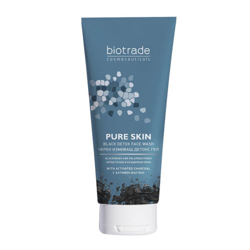 Biotrade Pure Skin Черен измиващ детокс гел за лице с черен въглен 200 мл