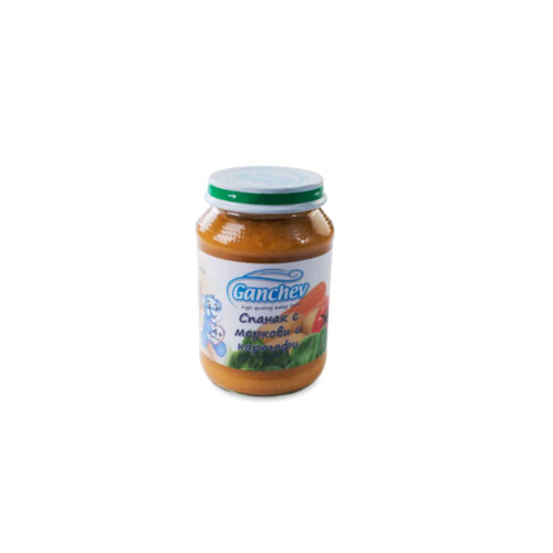 Ganchev Пюре спанак с моркови и картофи 4М+ 190 гр