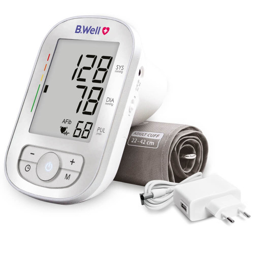 Автоматичният апарат за кръвно B.Well TH-75 AFIB, адаптер, M-L маншет