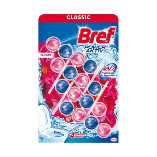 Bref Classic WC Power Active Flower Ароматизатор за тоалетна, цветя 4 х 50 гр