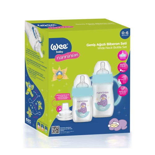 WEE BABY Nanninom Комплект шишета за хранене с широк отвор 0-6М