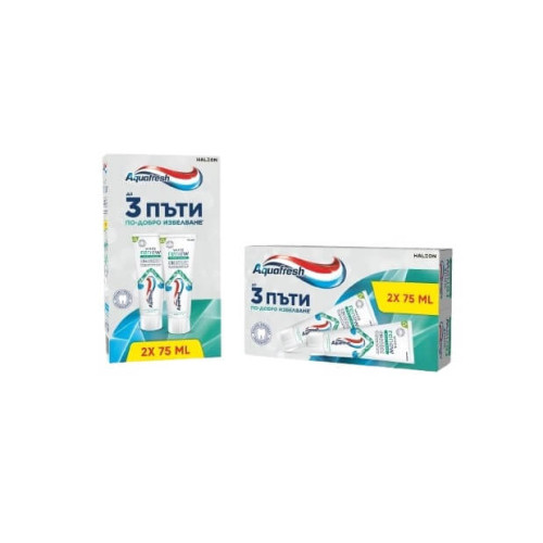 Aquafresh Long Lasting White Renew Избелваща паста за зъби 2 х 75 мл Комплект