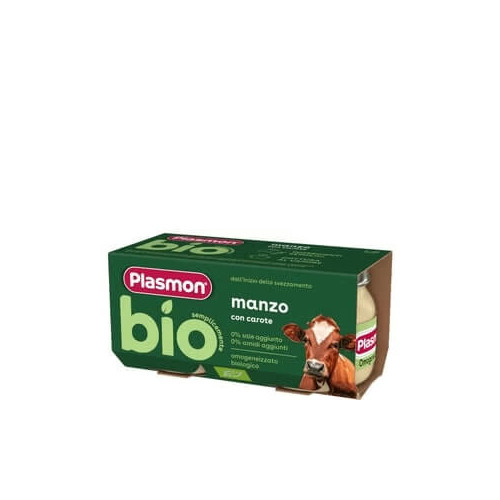 Plasmon Bio Пюре говеждо и моркови 6М+ 80 г х 2 броя