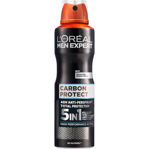L’Oreal Men Expert Carbon Protect 5in1 Део спрей против изпотяване за мъже 150 мл