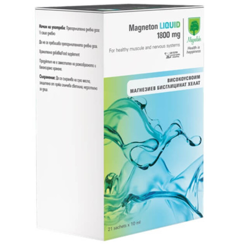 Magneton Liquid За нервната система и мускулите 1800 мг х 21 течни сашета Magnalabs