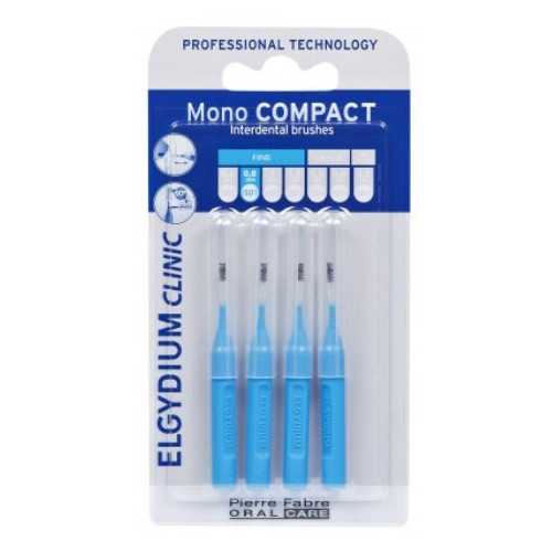 Elgydium Clinic Mono Compact 0,8 мм Интердентални четки в синьо 4 бр