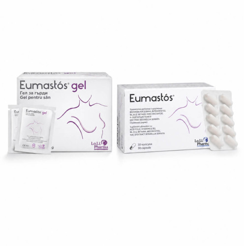 Eumastos При доброкачествени заболявания на гърдата х 30 капсули + Eumastos Гел за гърди х 30 сашета Lo.Li. Pharma Комплект