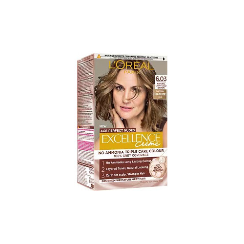 L’Oreal Excellence Creme Age Perfect Nudes Безамонячна боя за коса, цвят 6.03 Ash Brown