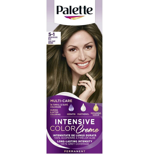 Palette Intensive Color Creme Дълготрайна крем-боя за коса 5-1 Cool Light Bronw
