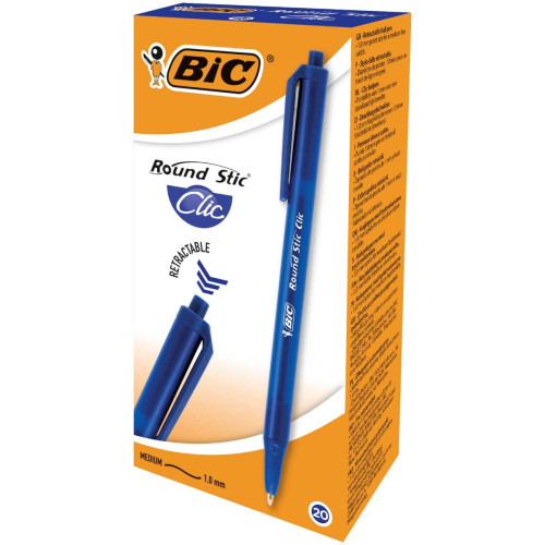 BIC Химикали Round Stic - Син 20 бр.