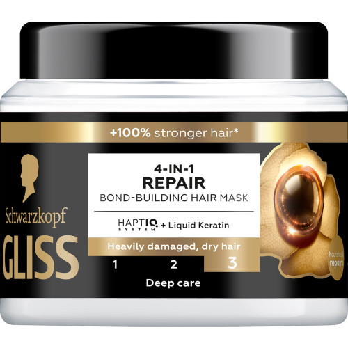 Gliss 4-in-1 Repair Възстановяваща маска за много увредена суха коса 400 мл