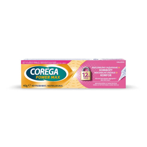 Corega Max Hold & Comfort Корега Фиксиращ крем за зъбни протези 40 гр