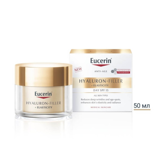 Eucerin Hyaluron-Filler + Elasticity Дневен крем за всеки тип кожа SPF15 50 мл